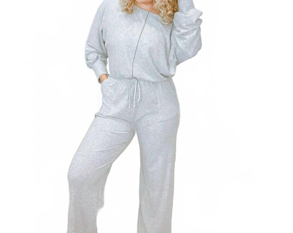 NEW MONO B dani drawstring jumpsuit in grey